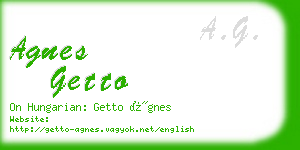 agnes getto business card